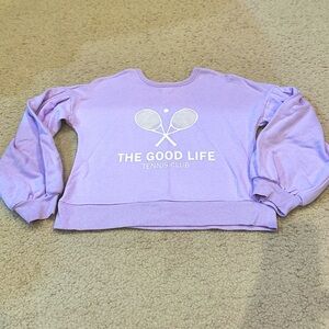 💜 Nordstrom lilac 'The Good Life Tennis Club' Sweatshirt kids L (10/12)